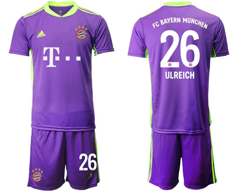 Men 2020-2021 club Bayern Munich purple goalkeeper #26 Soccer Jerseys->bayern munich jersey->Soccer Club Jersey